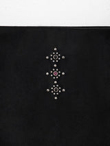 Suede Stud Shoulder Bag (Black)