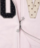 APPLIQUE LOVE ZIP UP HOODIE(CV2GFFM486A)