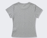 ストレッチコットンスリムショートスリーブTシャツロマンティック メランジ