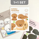 【1+1 SET】 Puppy Durable Removable Sticker