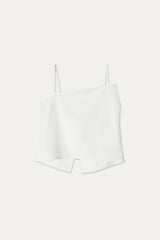 Oblique Neck Sleeveless_White
