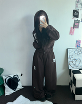 ストリートパッチフーディージップアップ🤎🤍🖤3COLOR