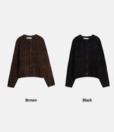 [Unisex]ブレンドヘアクロップカーディガン(2color)