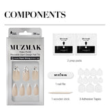 MUZMAK リユーザブルグラムデザインネイルチップ スプラッシュ(ラウンドスティレット)