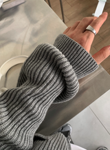Mirei Two-way Pocket Acrylic Knitted Zip-Up Cardigan