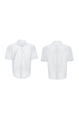 Knit Tie Detail Mesh Tee