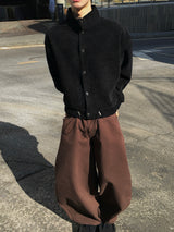 Vibrick Brown Balloon Wide Pants