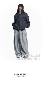 Super Mega Balloon Two-Tuck Sweatpants - Grey