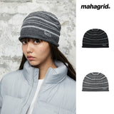STRIPE ROLL BEANIE_GREY