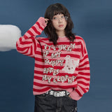 Stripe Puppy Graphic Knit