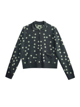 AW25 ジャカードニットポルカドットカーディガン
