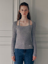 ANGORA HALTERNECK KNIT GRAY