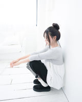 Dot flare layered top / gray