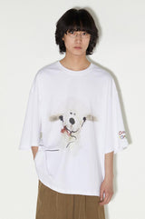 ゆったりとした通気性の良いサマーゆったりサイズ半袖白Tシャツ