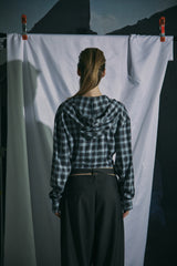 CHECK SHIRRING BLOUSE