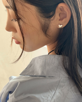 Chiffon heart earring (silver)