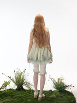 Rose Island Moss Garden Original Printed Patchwork Mesh Bud Slip Dress