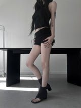 low-rise back pocket shorts
