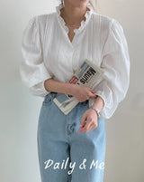 frill shirring blouse(2color)