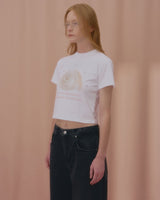 チャーミングシェルクロップTシャツ-WHITE