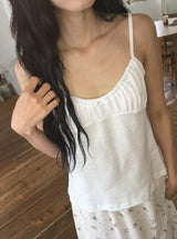Chinatsu ribbon shirring sleeveless
