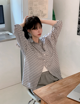 #Seersucker Check Overfit Shirt (2color)