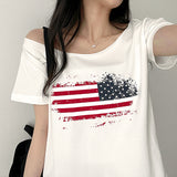 Edding Unfoot Off-Shoulder Printed Short Sleeve
