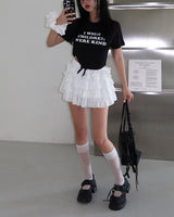 リボンフリルカンカンミニスカート