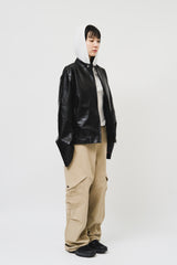 Incision Leather Jacket