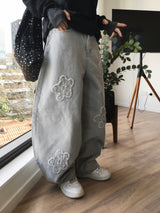 Patch Flower Gray Denim (1c)