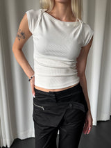 Boat neck slim rib t-shirts(5color)