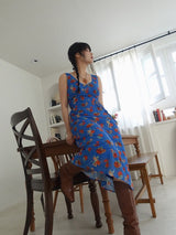 SHANHAI FLORAL V-NECK LONG DRESS