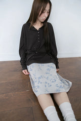 pale floral midi skirt(3colors)