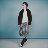 leopard grunge capri shorts_grey