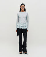 Glossy Frill Top _ WHITE