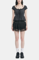 Zena Lace Check Blouse