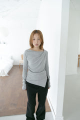 drape side slit top(3colors)