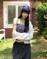 フローレースレイヤードホルターノースリーブ