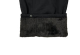 Flan Boa Fur Side Pintuck Snap Wide Pants