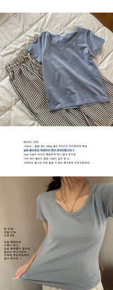 Fluffy Modal. スパンデックス半袖Tシャツ