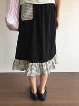 Le Shirring Curtain Midi Skirt (2color)
