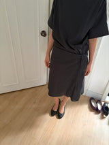 waist tie midi dress