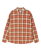 25FW ディストレスチェクコットンシャツ オレンジ