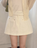 Rivet Basic A-line Mini Skirt Pants (2color)