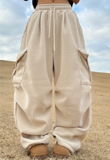 (LUXURIOUS VELVET💎/NOT CHEAP) TWO-PLEAT VELVET STRING CARGO ELASTIC PANTS