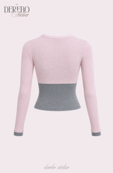 Rosy Moore Pink Gray Layered Tee
