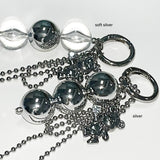Cubic metallic Bear keyring [soft silver]