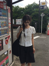 トクティ カットオフ ピンタック デニム バミューダ ショーツ