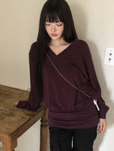 セナ Vネック ミニ ドレス Tシャツ