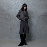 FRINGE STRIPE CARDIGAN: GREY
